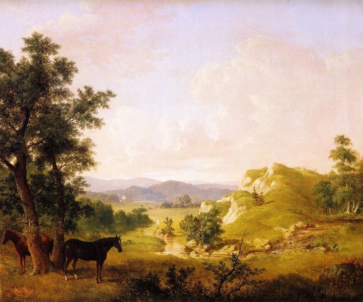Landscape with Horses by Thomas Hewes Hinckley