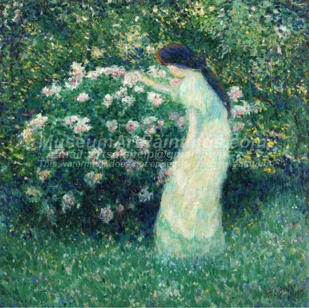 Lili Butler in Claude Monets Garden Painting
