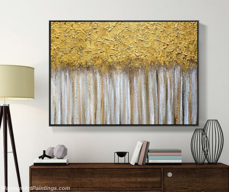 Living Room Paintings for Sale Abstract Golden Tree Paintings 01