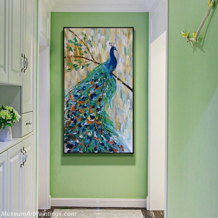 Living Room Paintings for Sale Blue Peacock Painting