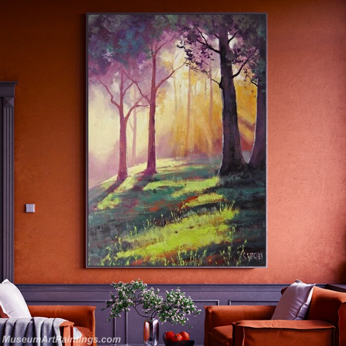 Living Room Paintings for Sale Forest Sunshine Landscape Painting