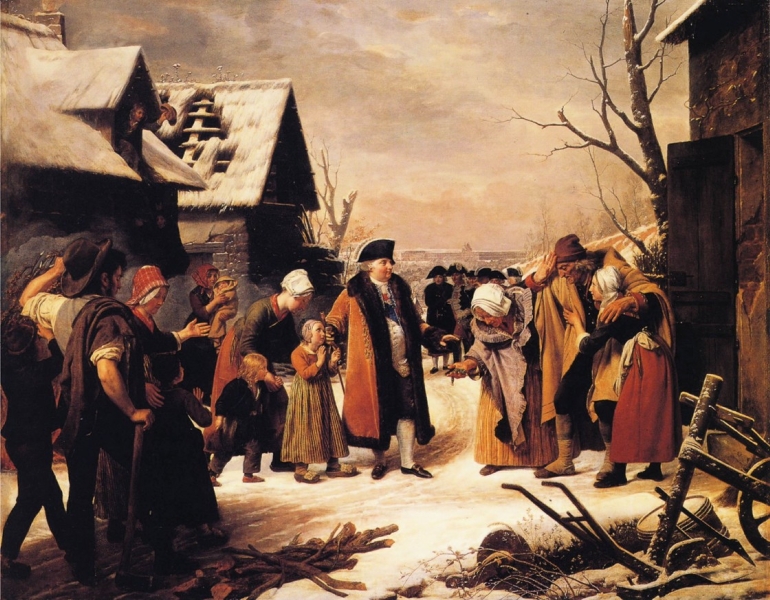 Louis XVI Distributing Alms to the Poor by Louis Hersent