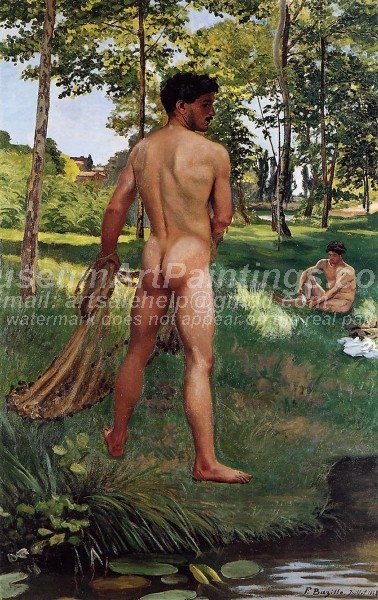 Man Nude Paintings Fisherman with a Net