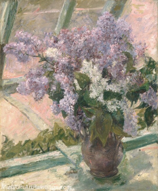 Mary Cassatt Lilacs in a Window Vase de Lilas a la Fenetre Painting
