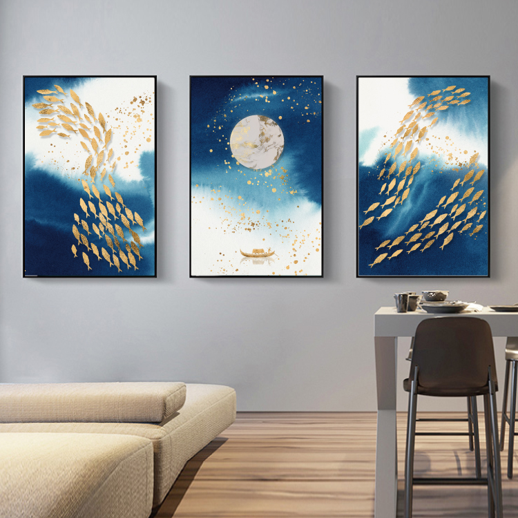 Modern Abstract Art Painting Gold Canvas Prints MAGC044