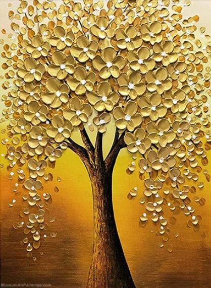Modern Abstract Art Paintings Knife Oil Paintings Flower Tree Painting KFT023