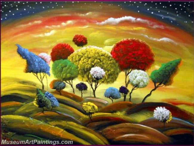 Modern Abstract Art Paintings Landscape Tree MDA026