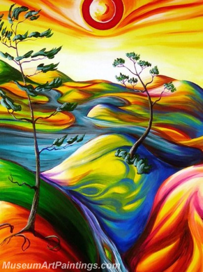 Modern Abstract Art Paintings Landscape Tree MDA08