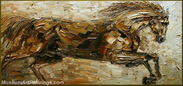 Modern Abstract Art Paintings Running Horse for Living Room