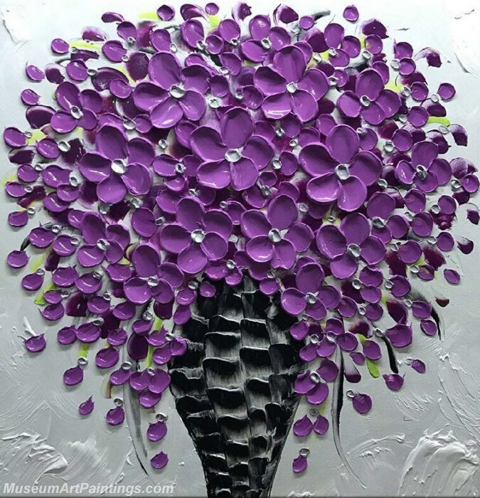 Modern Abstract Art Purple Flowers Painting MAA29