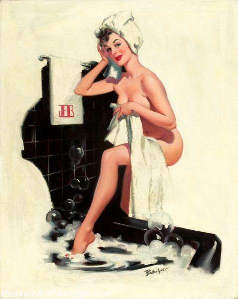 Modern Pinup Art Paintings Bathing