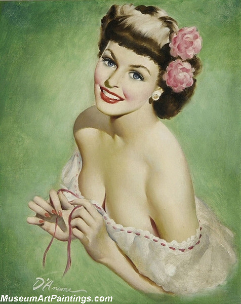 Modern Pinup Art Paintings Beautiful Girl