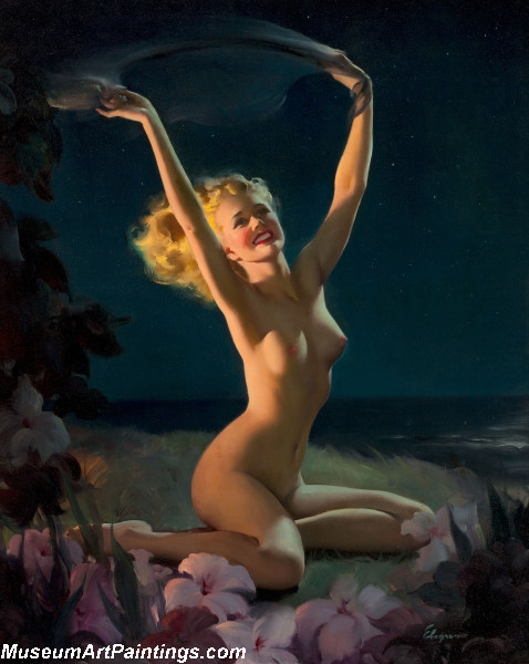 Modern Pinup Art Paintings Beautiful Nude Girl
