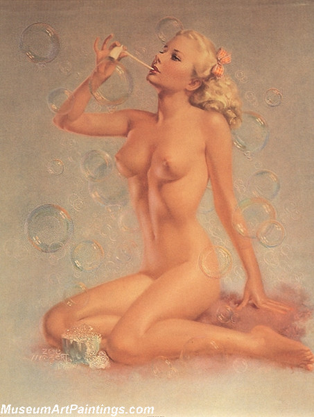 Modern Pinup Art Paintings Bubbles
