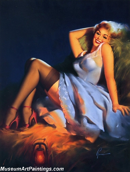 Modern Pinup Art Paintings Haystack Playmate