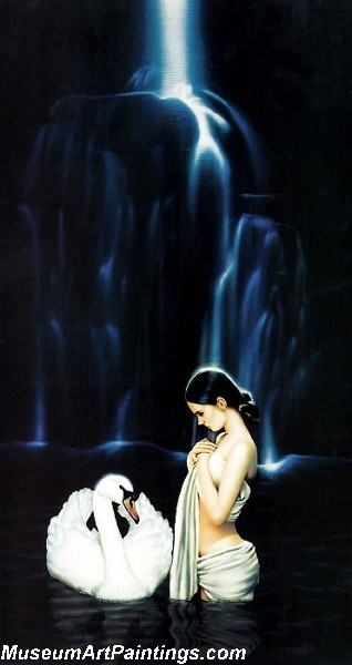 Modern Pinup Art Paintings Leda And The Swan