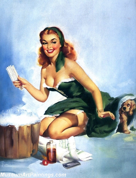 Modern Pinup Art Paintings Lucky Dog
