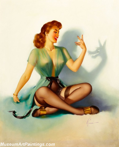 Modern Pinup Art Paintings Neat Trick