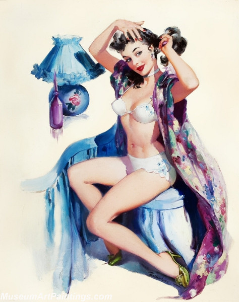 Modern Pinup Art Paintings Pinup Girl in Pink