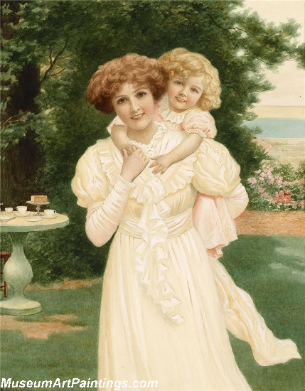 Mother and child in the garden Painting