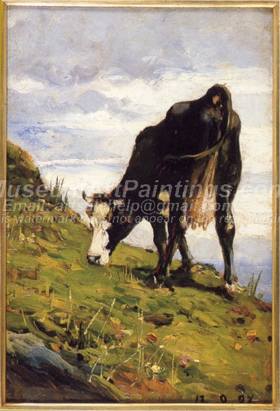 Mucca al pascolo by Lorenzo Delleani