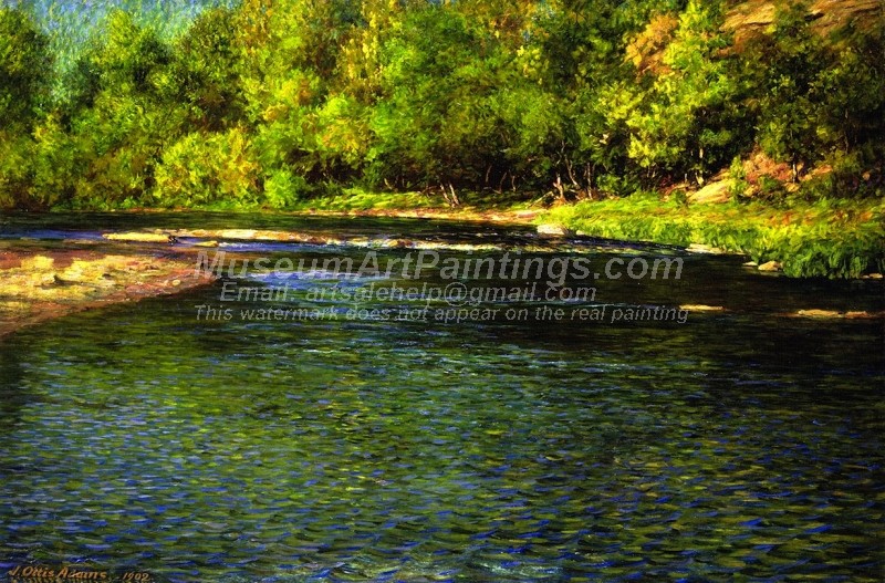 Natural Landscape Oil Paintings Iredescence of a Shallow Stream