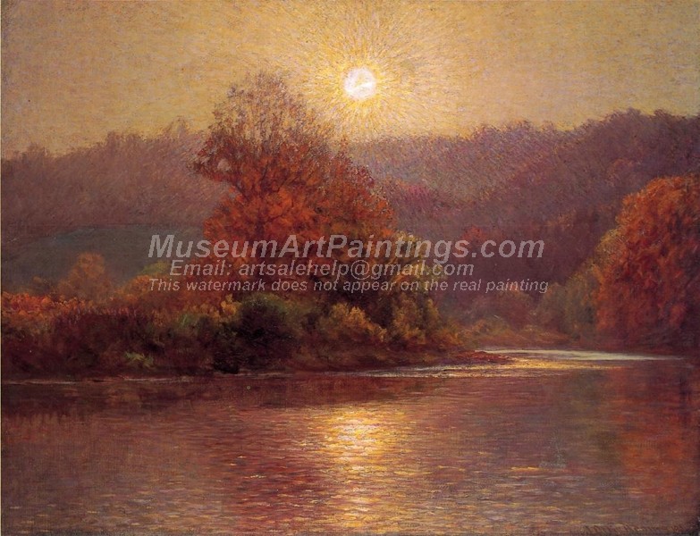 Natural Landscape Oil Paintings The Closing of an Autumn Day