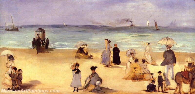 On the Beach at Boulogne Painting