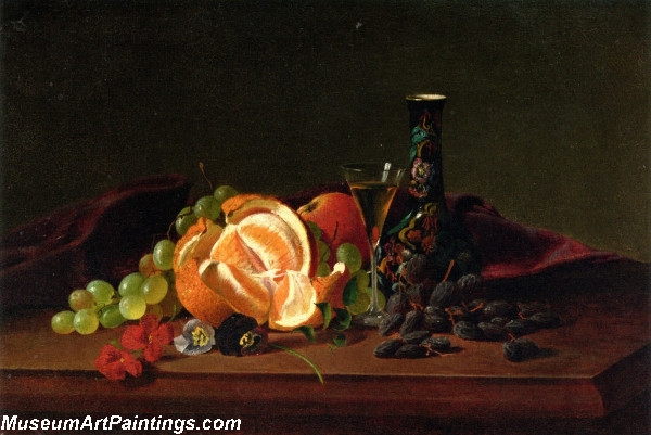 Orange Raisins Pansies Wine Glass and Japanese Vase