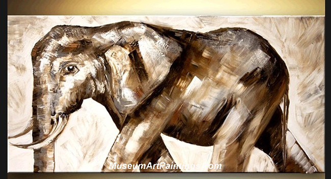 Palette Knife Oil Painting Elephant
