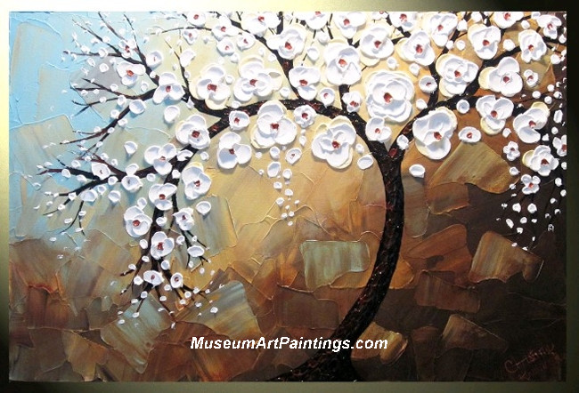 Palette Knife Painting Flower Tree 011