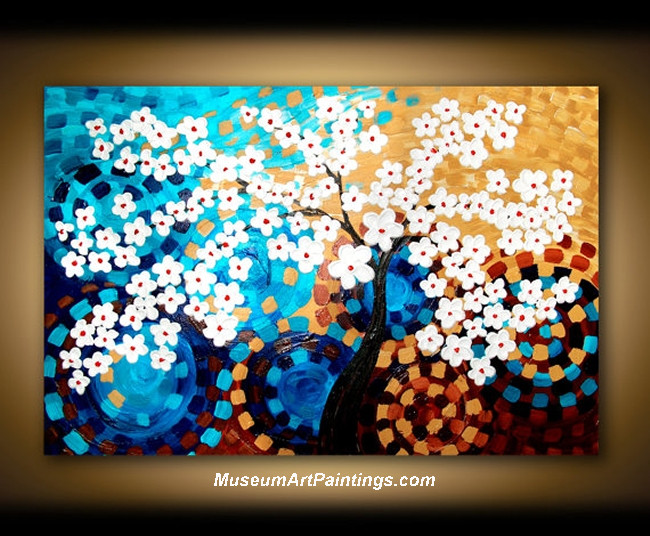 Palette Knife Painting Flower Tree 012