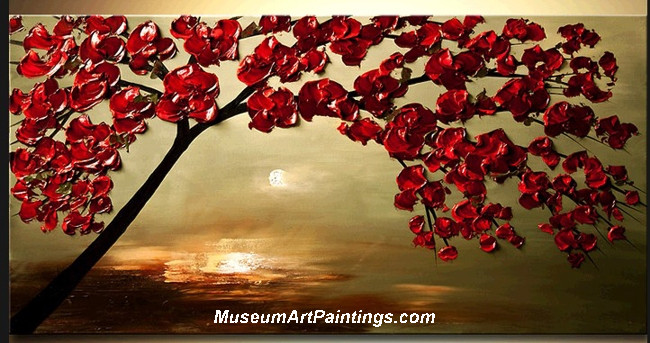 Palette Knife Painting Flower Tree 024