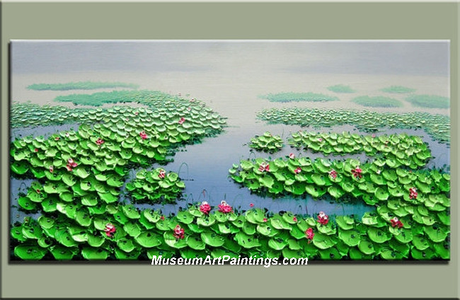 Palette Knife Painting Lotus Pond