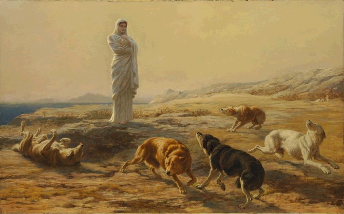 Pallas Athena and the Herdsmans Dogs by Briton Riviere