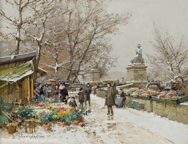 Paris Street Scenery Paintings by Eugene Galien Laloue EGL057