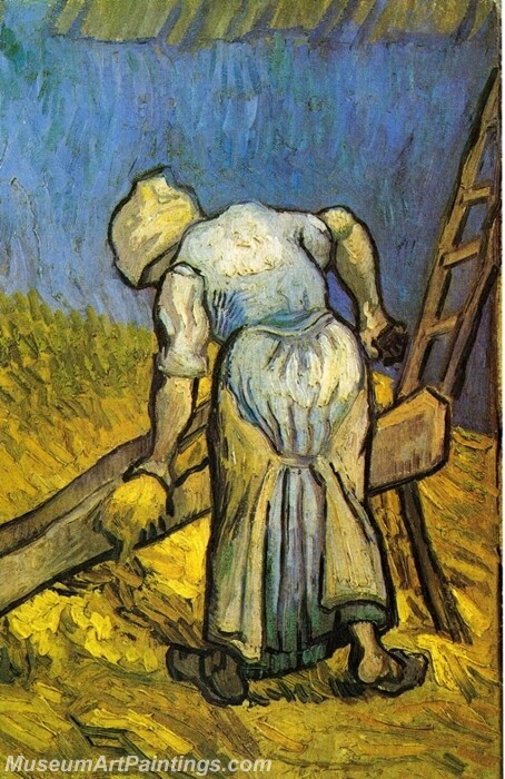 Peasant Woman Cutting Straw Painting