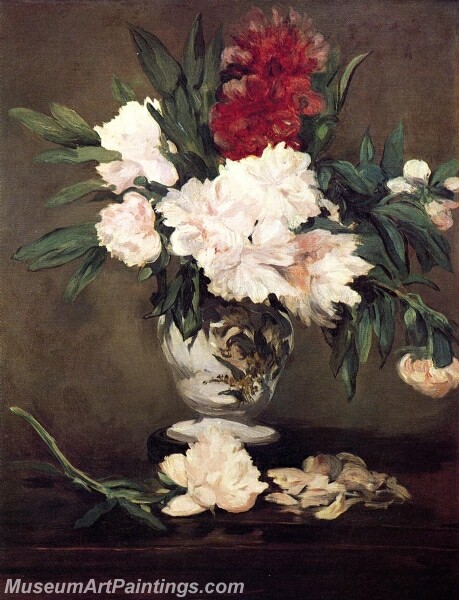 Peonies in a Vase on a Stand Painting