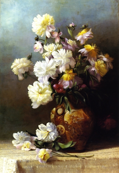 Peonies in an Oriental Vase by Henrietta Augusta Granbery