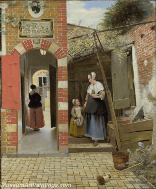 Pieter de Hooch The Courtyard of a House in Delft Painting