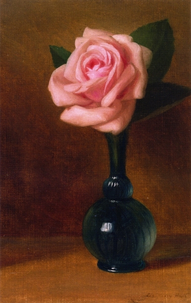 Pink Rose in a Green Vase by George Henry Hall
