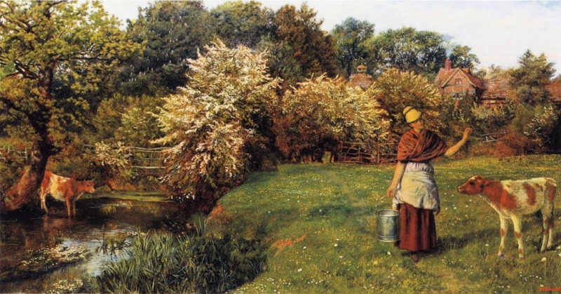 Poll the Milkmaid by Arthur Hughes