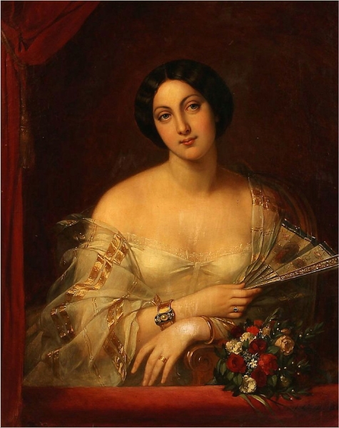 Portrait of a Woman in a White Dress by Charlemagne Oscar Guet