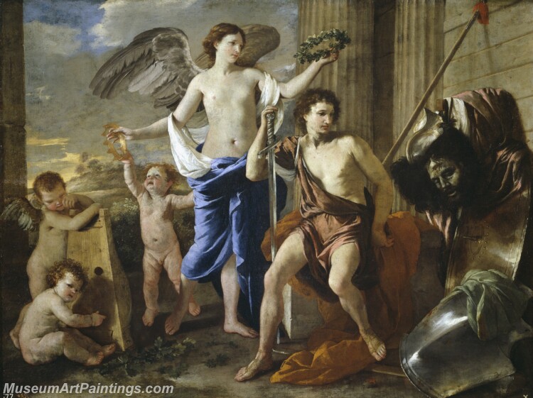 Poussin Nicolas El triunfo de David Painting