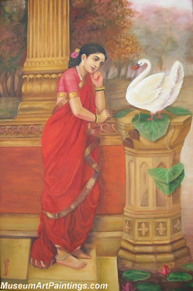 Raja Ravi Varma Paintings Damayanthi