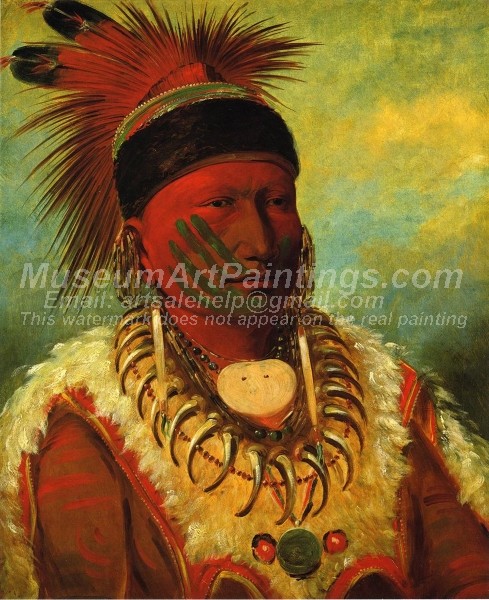 Red Indians Paintings The White Cloud Head Chief of the Iowas