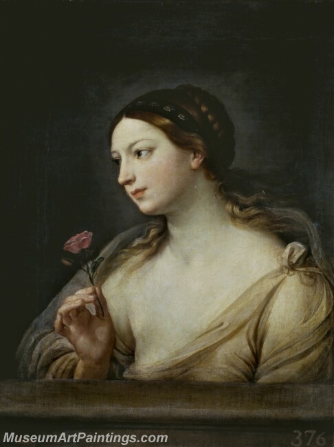 Reni Guido Muchacha con una rosa Painting