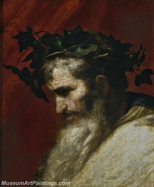 Ribera Josede Cabeza del dios Baco Painting