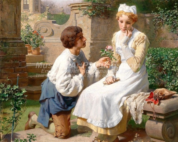 Romantic Scene In The Garden Of Belvedere by Julius Victor Berger