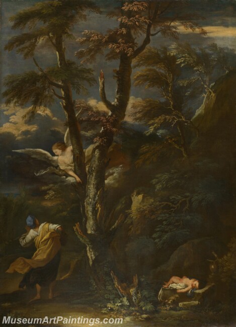 Salvator Rosa An Angel appears to Hagar and Ishmael in the Desert Painting